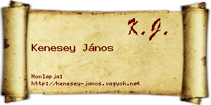 Kenesey János névjegykártya