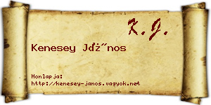 Kenesey János névjegykártya